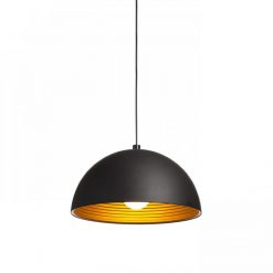 Φωτιστικό οροφής μεταλλικό χρυσό μαύρο CARISSIMA 40. Ένα κρεμαστό φωτιστικό με ανάγλυφο χρυσό σχέδιο και μέταλλο σε μαύρο χρώμα με μοντέρνο design.